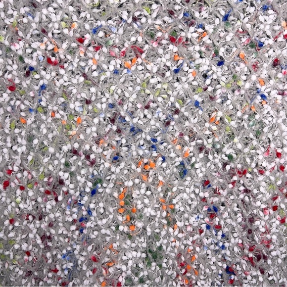 Size 6 Shein Light Grey Colorful Knit Sweater Long Sleeve Rainbow Fuzzy Knit - Picture 10 of 13